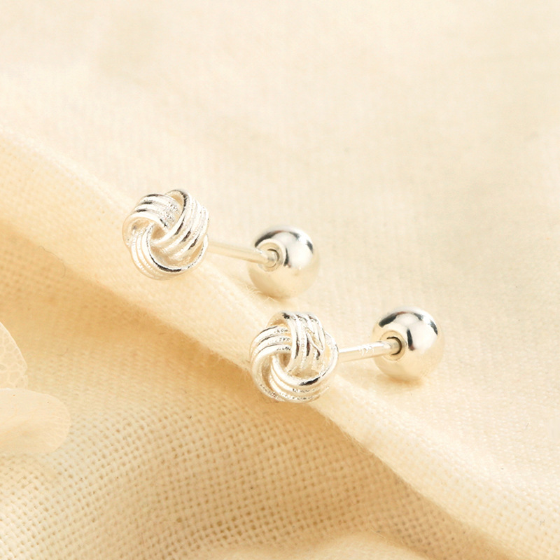 耳釘女2024新款如意結螺絲擰耳骨釘睡覺免摘秋冬獨特時尚百搭耳飾