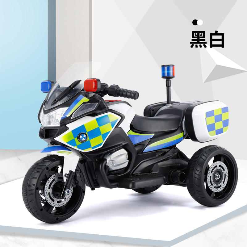 Motocicleta eléctrica para niños triciclos de carga para niños y niñas control remoto para bebés cochecito de niños con batería para personas coche de policía