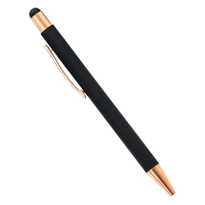 Venta al por mayor láser grabado condensador bolígrafo varilla de aluminio pantalla táctil pluma Prensa de color de goma y plástico