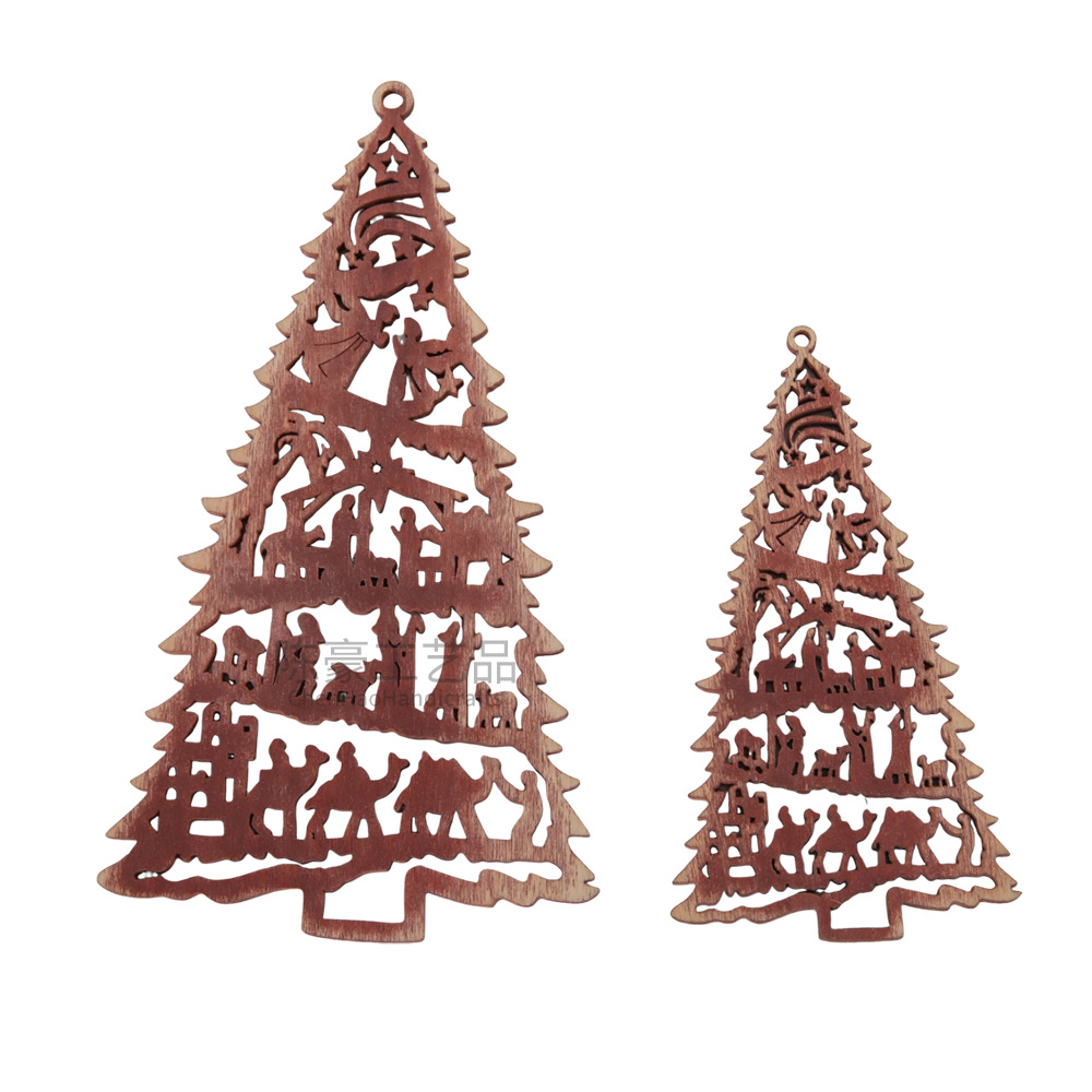 Colgante transfronterizo árbol de Navidad decoración colgante madera hueco Navidad colgante atmósfera de Navidad
