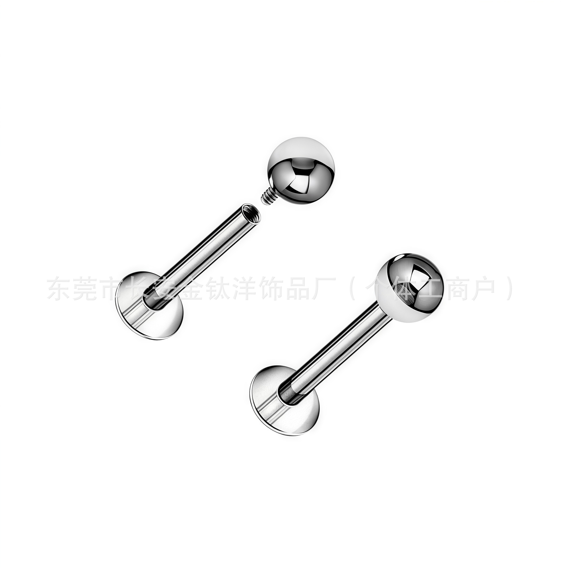 Pointed titanium steel lip stud product view