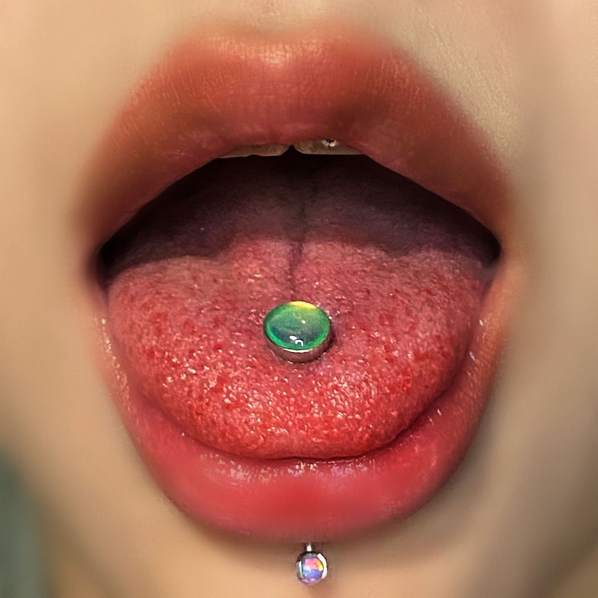 Titanium Steel Tongue Ring Piercing Jewelry 12mm Bar Length 1.6mm Thick Hot Style detail image 4