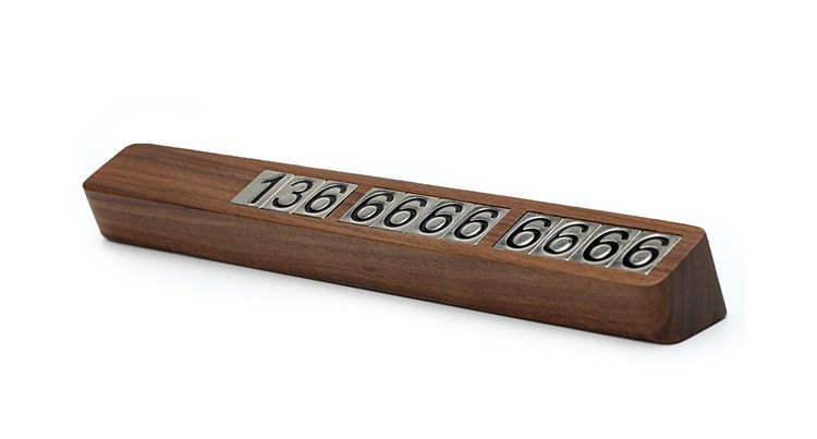 Redwood Car Moving License Plate Solid Wood Creative Temporary Parking Plate Telephone Number Plate High-end Car Moving License Plate Sunscreen