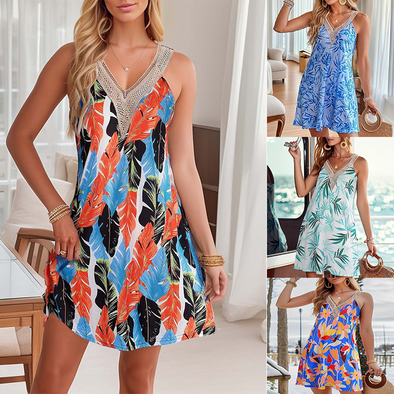 summer lace sleevless dress sleevless