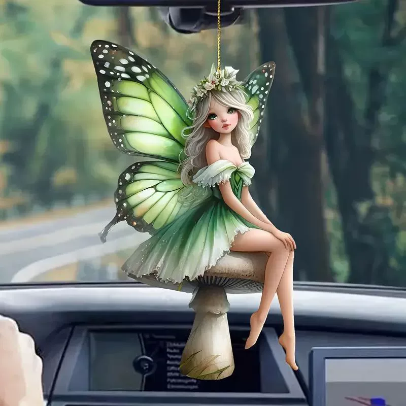 Новая зеленая бабочка маленькая фея праздничная подвеска трансграничная плоская автомобильная подвеска домашний праздничный украшения подвеска подвеска
