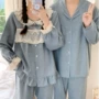 韩国长袖格子新款家居服