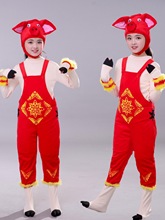 元旦小猪演出服喜庆快乐小猪动物服儿大童话剧舞蹈服幼儿园装