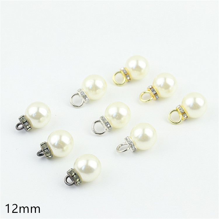 Hand-Sewn Pearl Pendants for Bags and Clothing, Zipper Head Accessories, Shoe Decorations, Bag Diamond Rings, 12mm Pearls