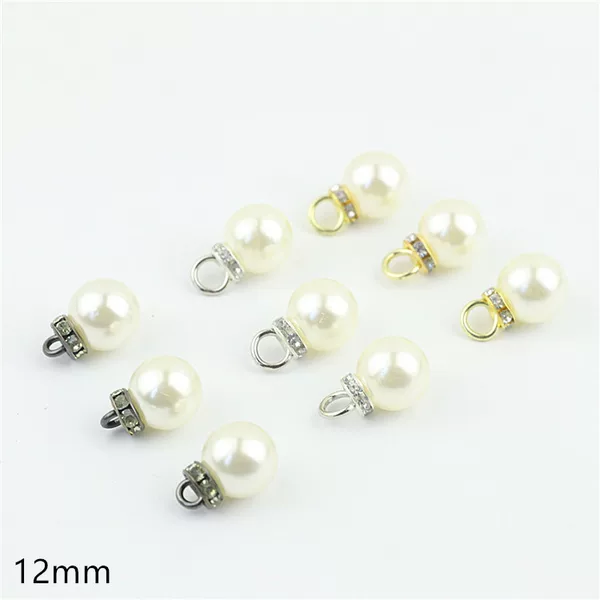 Hand-Sewn Pearl Pendants for Bags and Clothing, Zipper Head Accessories, Shoe Decorations, Bag Diamond Rings, 12mm Pearls