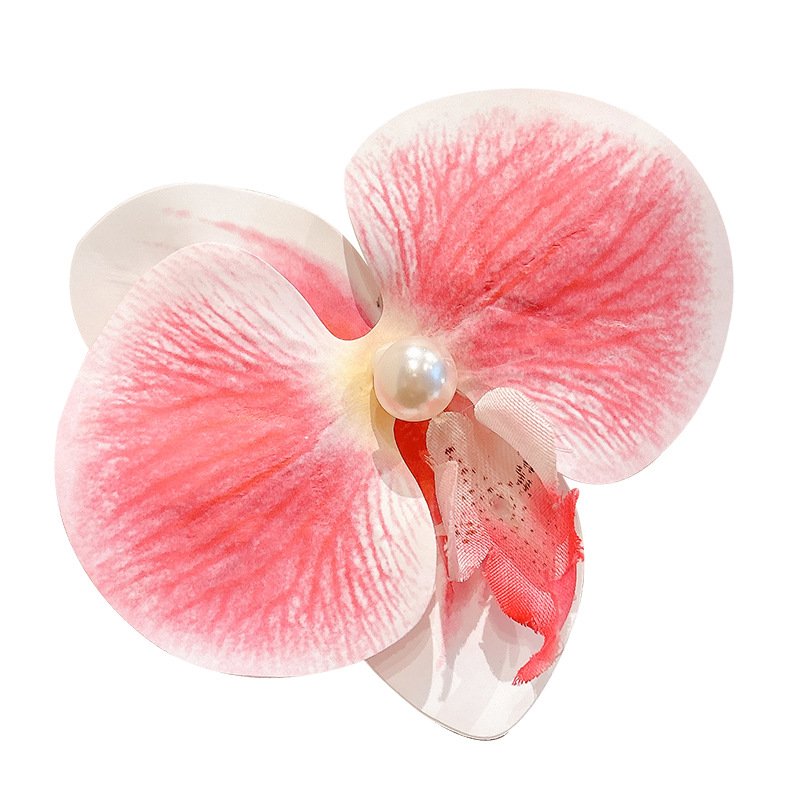 Butterfly orchid clip para el cabello de vacaciones en el mar de mujeres sensación de atmósfera de simulación flores clip de boca de pato props de fotos clip de tocado clip para el cabello