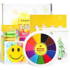 Kindergarten children's finger painting ink pad washable 36-color palm painting color rubber stamp ink pad set