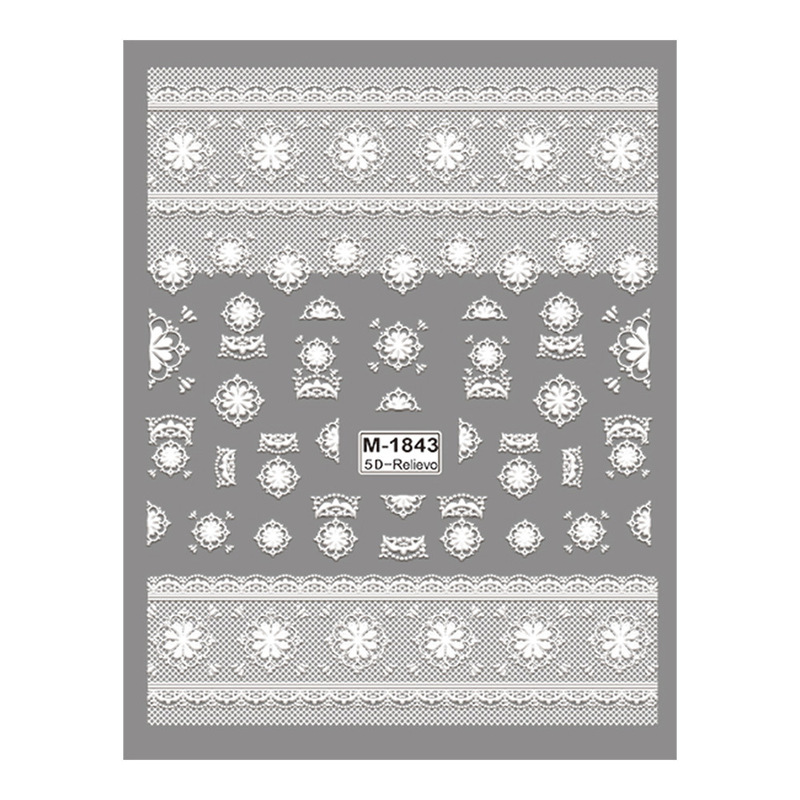 Cross-Border Internet Celebrity Ins New 5D Embossed Nail Art Stickers Lace Gauze Flower Stereo Nail Stickers Jewelry M1846 Cross-Border Internet Celebrity Ins New 5D Embossed Nail Art Stickers Lace Gauze Flower Stereo Nail Stickers Jewelry M1846