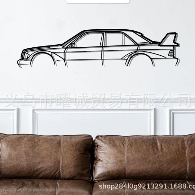 Трансграничный Новый гараж стены искусства интерьера украшения дома автомобиль черная линия металлический силуэт спортивный автомобиль