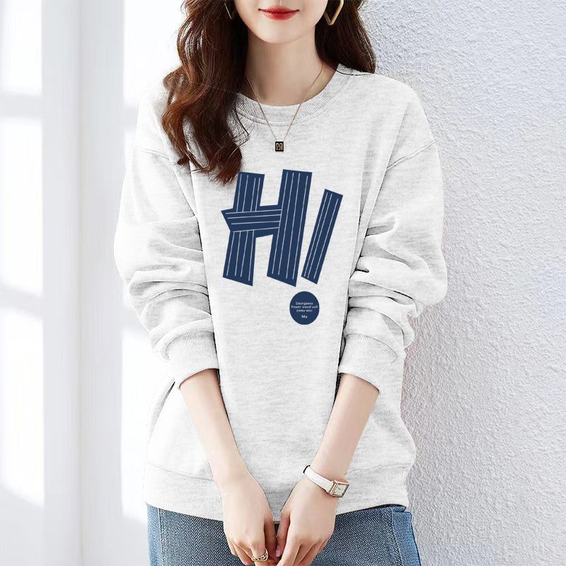 Women's Fleece-Lined Thick Sweatshirt for Spring, Autumn, and Winter 2025, New Thin High-Quality Oversized Loose Slimming Top