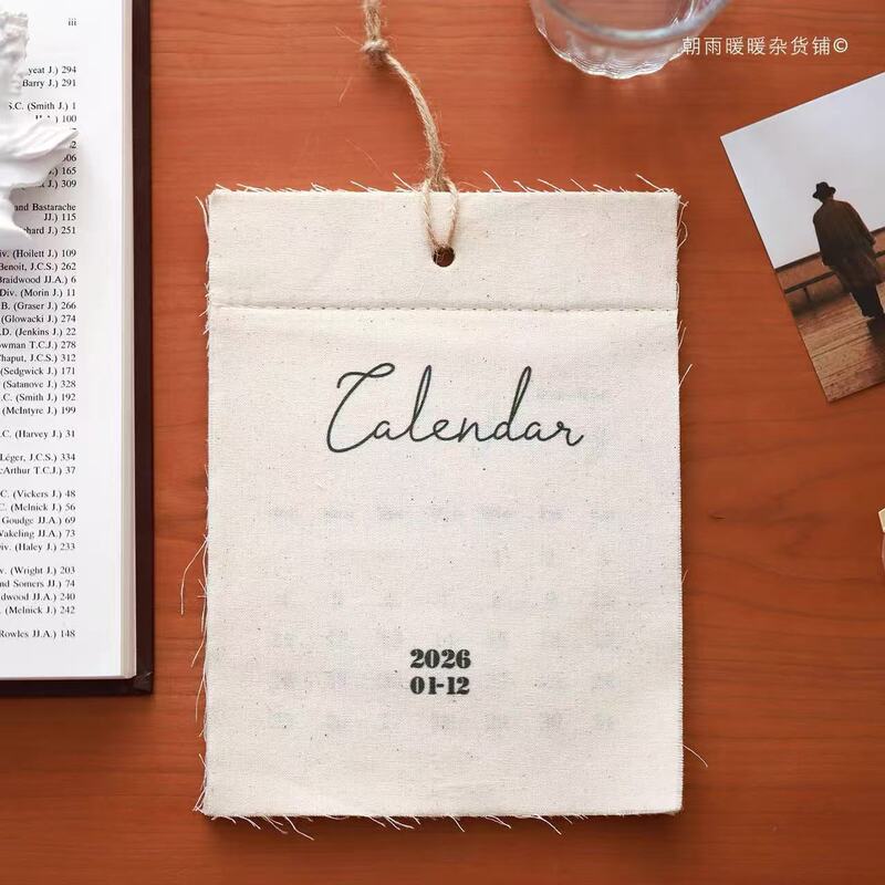 Cute Days 2026 Creative Canvas Hook-Type Calendar Ins Style Wall Calendar Wall Decoration Photography Props