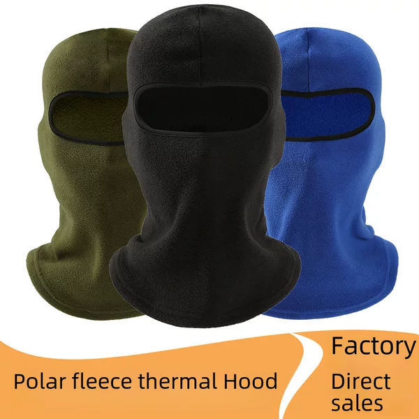 Autumn and Winter Polar Fleece Cycling Hood, Outdoor Sports Polar Fleece Mask, Windproof and Cold-Proof Face Protection Hat for Men and Women