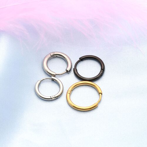 Men's stainless steel earrings, simple and personalized round wire earrings, titanium steel earrings, unisex European and American earrings, circle earrings for women