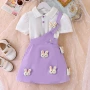 短袖可爱clothingchildren背带裙