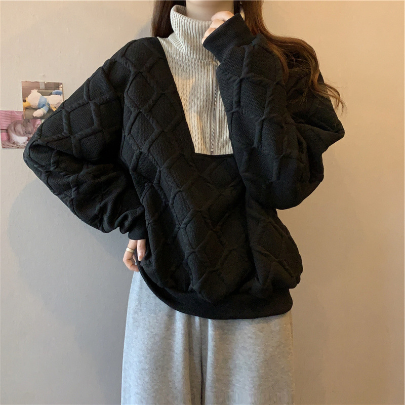 Thin set, sweatshirt, jacket for students, 2023 collection, plus size, polo collar