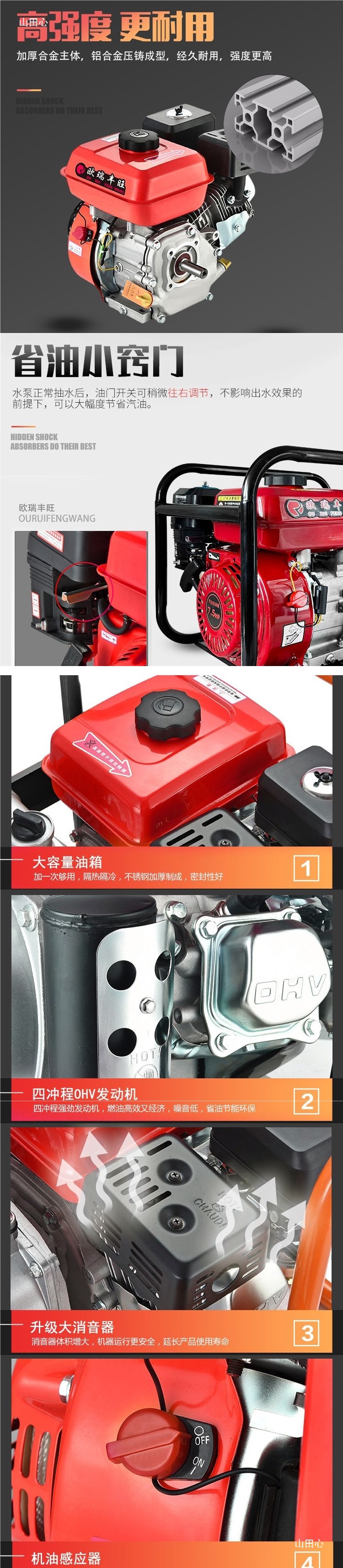 170F190F small internal combustion single cylinder electric four-stroke micro-tillage puffing pumping smearing 196F gasoline engine