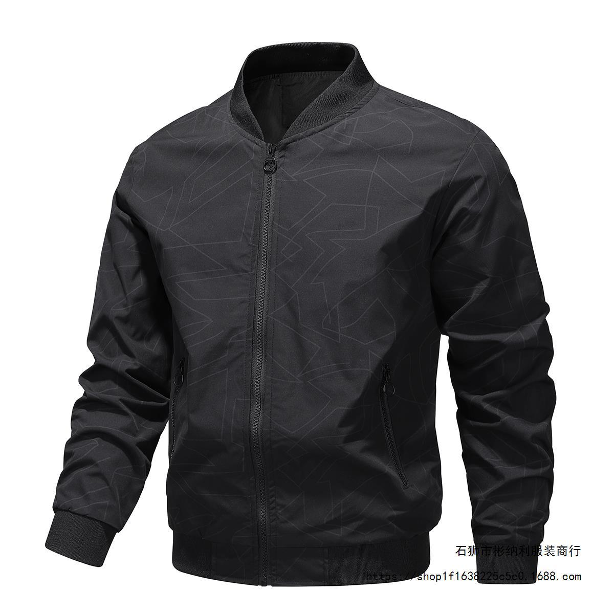 2024 chaqueta para hombre primavera y otoño simple moda joven béisbol cuello chaqueta casual para hombre fábrica venta al por mayor transfronteriza