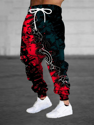 Cross-border European and American men's printed pants—casual, fashionable, comfortable, skin-friendly, minimalist, new street dance style sweatpants—versatile and subtly mature.