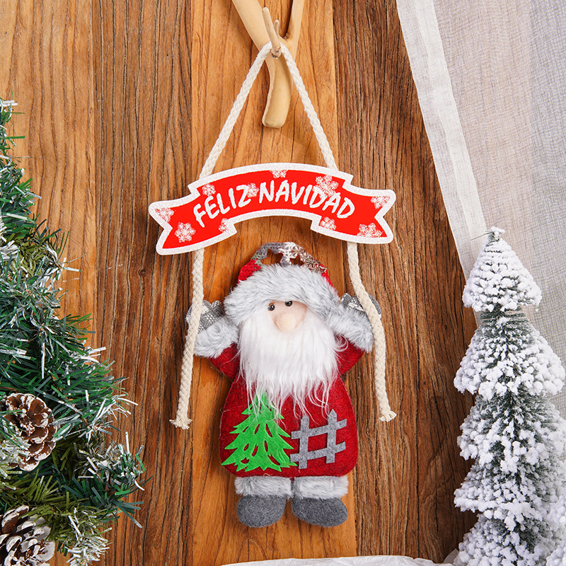 Kit de adornos navideños de tela, colección de colgantes para árbol de Navidad y regalos