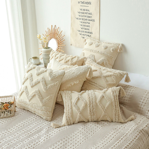 Nordic Shag Throw Pillow Morrocan Sofa Pillow Cover Ins Style Throw Pillow Cushion Bed Pillow Back Support Wholesale