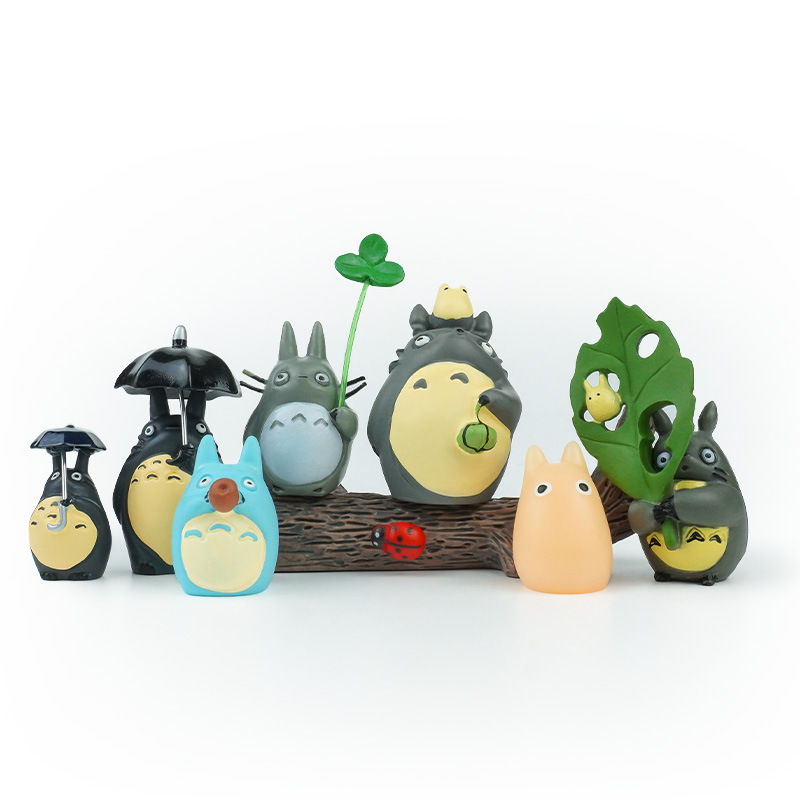 Pecera explosiva Diy Totoro adornos pequeños trébol de resina que levanta hojas Hayao Miyazaki decoración interior micro paisaje