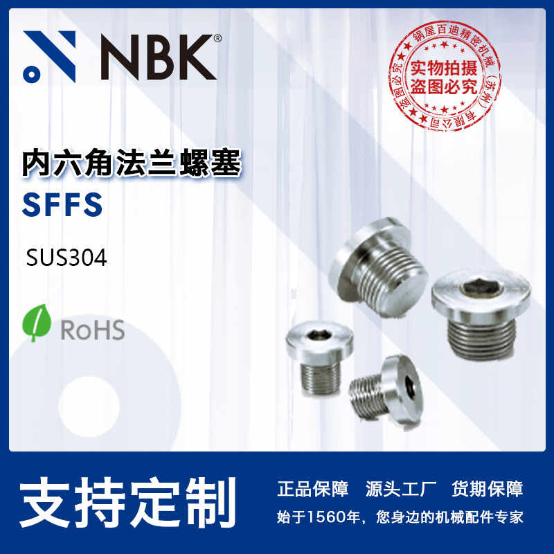 NBK SFFS 内六角法兰螺塞平行管螺纹高液压规格SUS304 机械螺塞厂