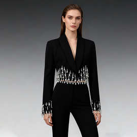 2025秋季新款设计感时尚西装欧美跨境气质通勤风百搭西装外套女装