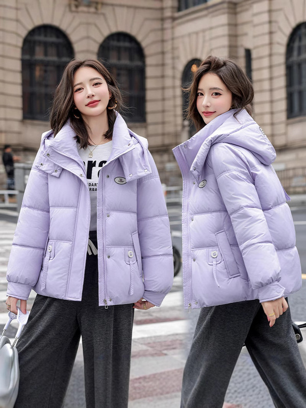 2025冬季新款韩版棉衣时尚百搭连帽面包服洋气简约棉袄棉服女外套|undefined