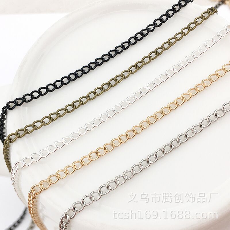 厂家销售饰品链条   钥匙扣链条  侧身链子服饰链子