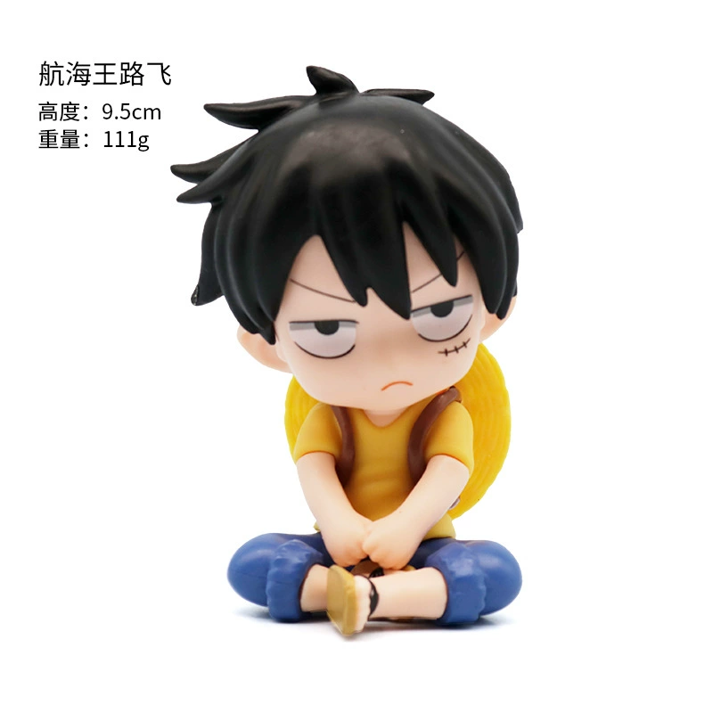 Лучшие продажи Фигуры One Piece сидячая поза большой голова Нами Луффи Зоро Санжи Нептун украшения компьютерный настольный