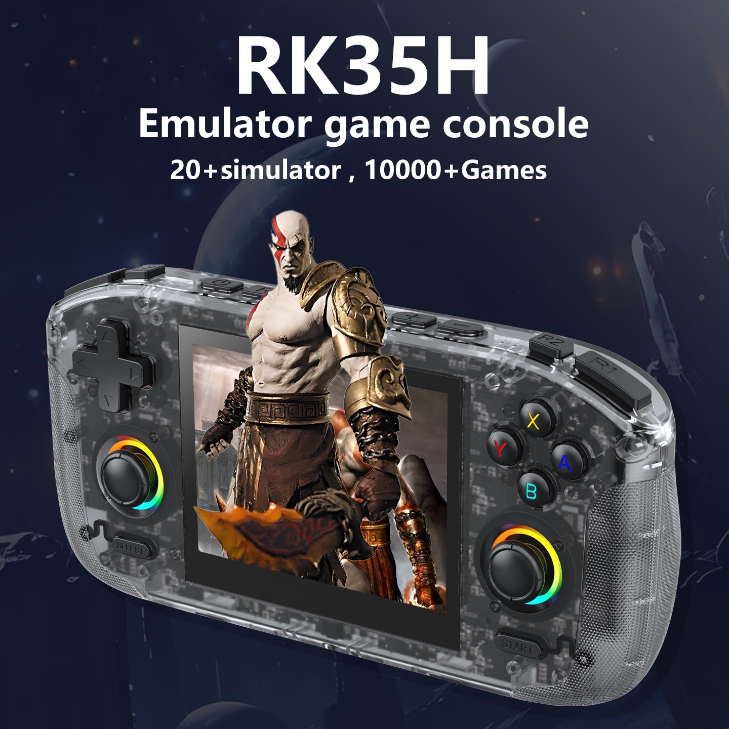 Foreign Trade Rk35H Game Console Handheld Open Source Psp God of War High-Definition Display Supports Online Two-Player Fighting