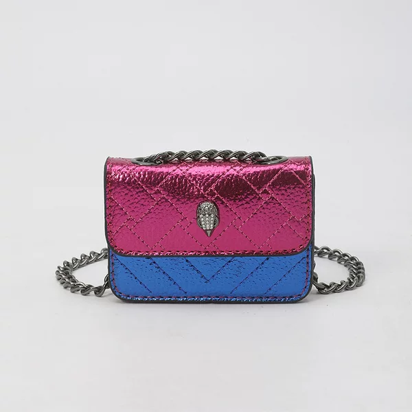 Chain Mini Square Bag 2026 Cross-Border Eagle Head Bag Color-Blocking Flap Bag Women's Light Luxury Crossbody Bag