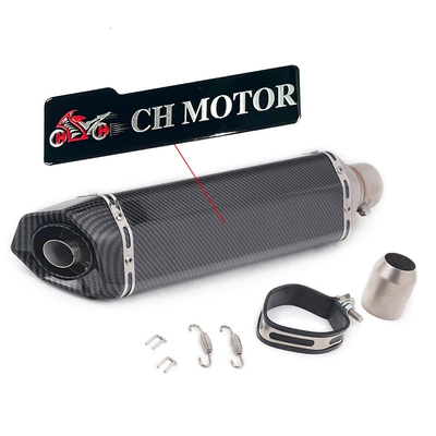 for Motorcycles and Scooters, Suitable Exhaust pipe - n-extended-small-hexagonal-round-tail-with-full-center-flower