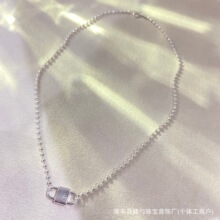 新款珠子链锁头男女情侣项链小众设计高级感网红颈链配饰礼物批发