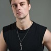 Men's retro necklace, pendant for elementary school students for beloved hip-hop style, sweater, wholesale