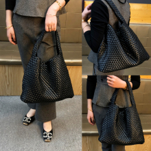 香港品牌时尚设计感编织女包2024新款大容量子母托特包单肩手提包