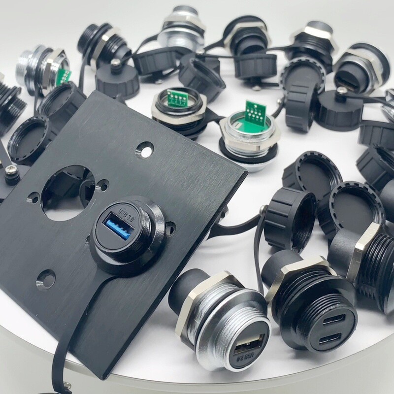 M24 Round Rj45 Network Cable Port USB Female HDMI Aviation Head Ip67-Y68 Waterproof Data Data Connector