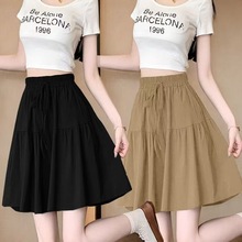 慵懒风冰丝速干阔腿裤裙短裤子女夏季薄款大码休闲五分裤半身裙裤