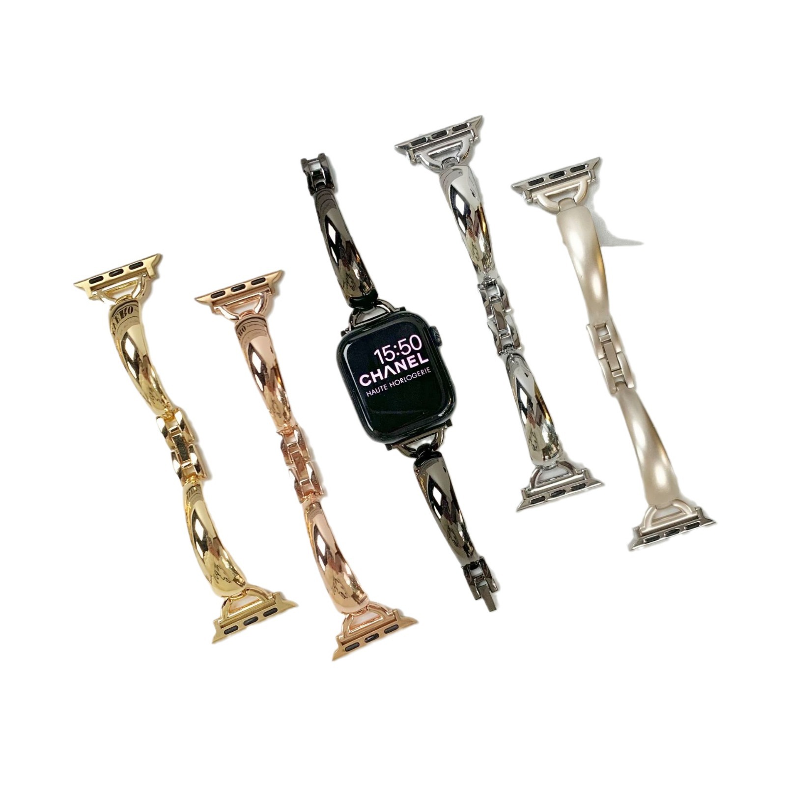 Original nuevo en forma de D pulsera de metal curvo correa de reloj adecuado para Apple Watch iwatch8 generación 765SE4321