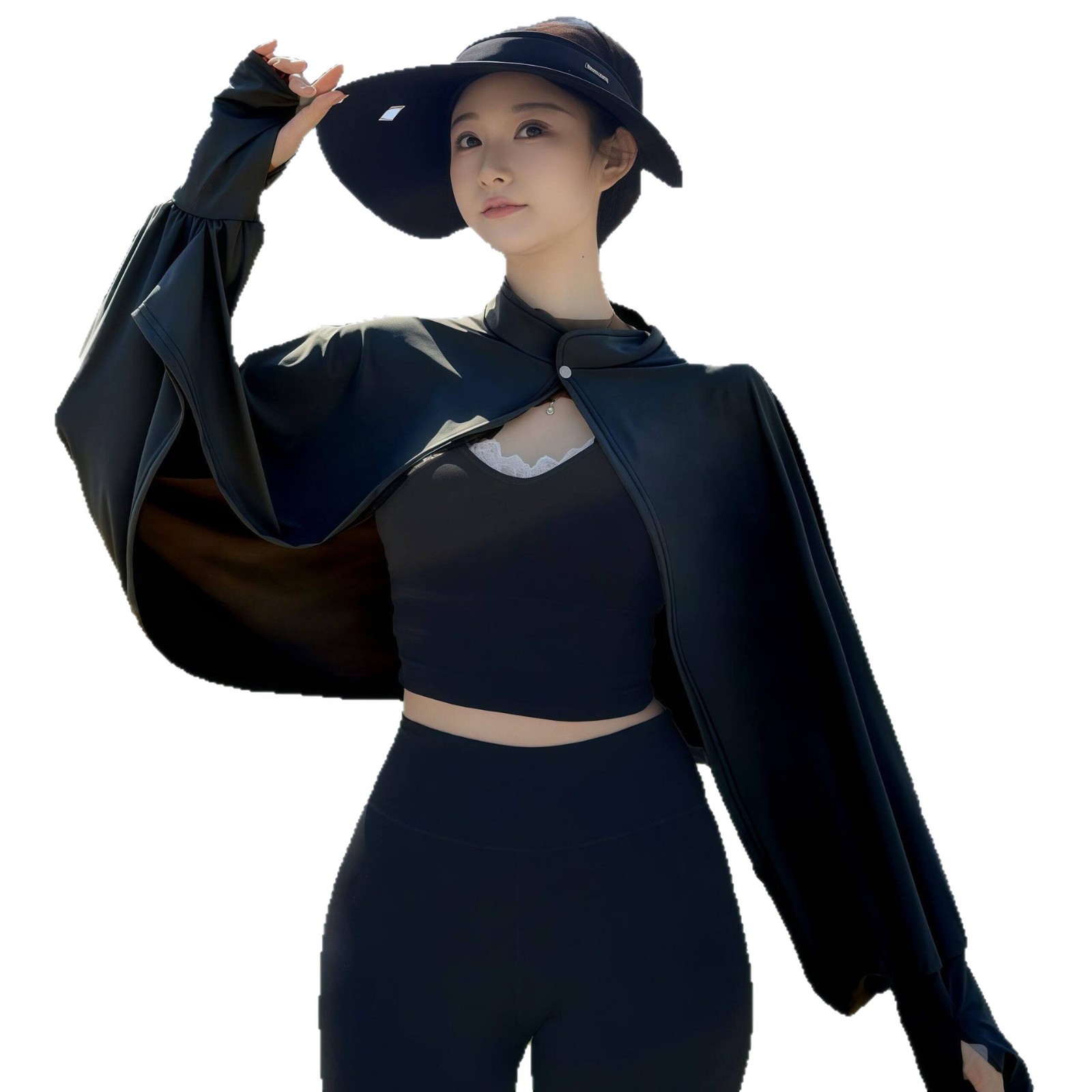 防晒披肩女夏季冰丝透气骑车开车外搭小坎肩防紫外线罩衫斗篷