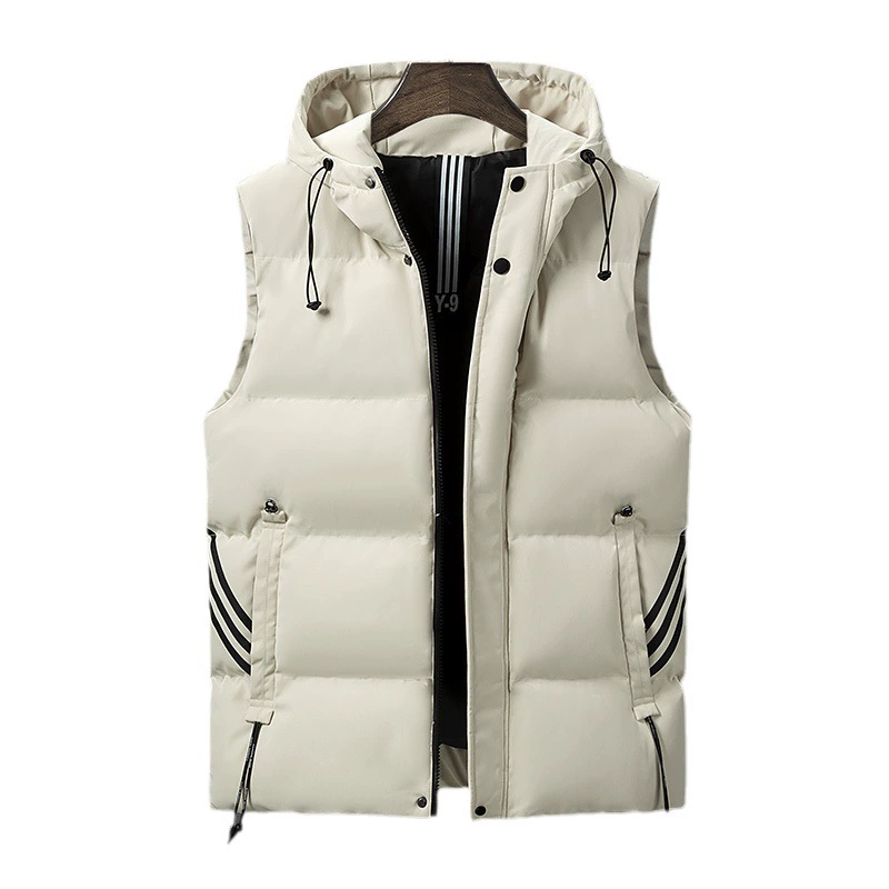 Утепленная пуховая куртка с хлопковой подкладкой, жилет, мужской зимний Универсальный жилет, Мужская модная Корейская стеганая одежда с тремя полосками
