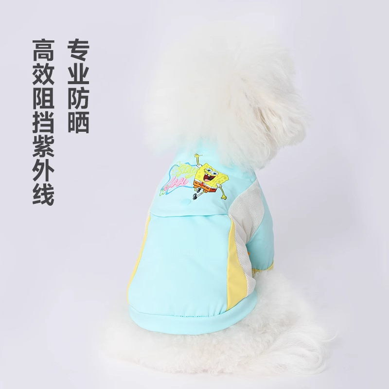 HOOPET SpongeBob SquarePants marca conjunta ropa de protección solar fresca Bichon perro pequeño estilo delgado ropa fresca de verano ropa para perros
