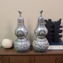 仿古做旧四大神兽铜葫芦挂件空心卧室家居装饰品福禄摆件工艺品