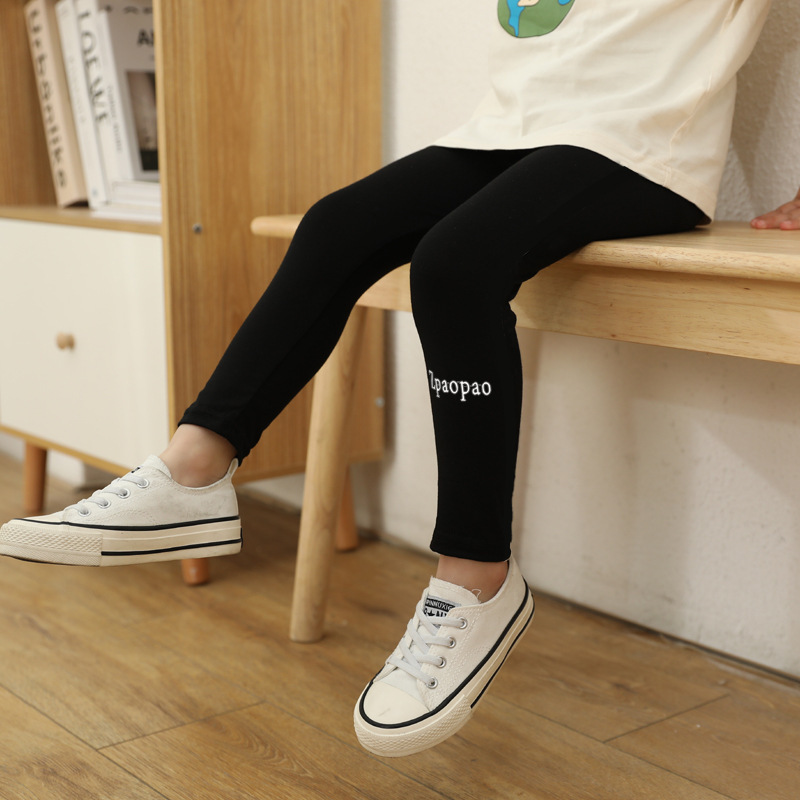 Primavera nuevas niñas polainas modal elástico transpirable estilo coreano de las mujeres pantalones recortados estilo occidental ropa de abrigo polainas