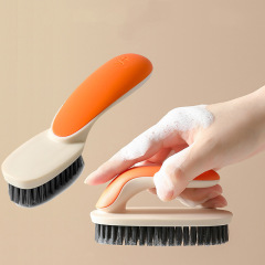 Household Soft Bristle Creatively Colored Plastic Long Handle Shoe Brush Laundry Clothes Brush Multifunctional Stain Remover Cleaning Brush
