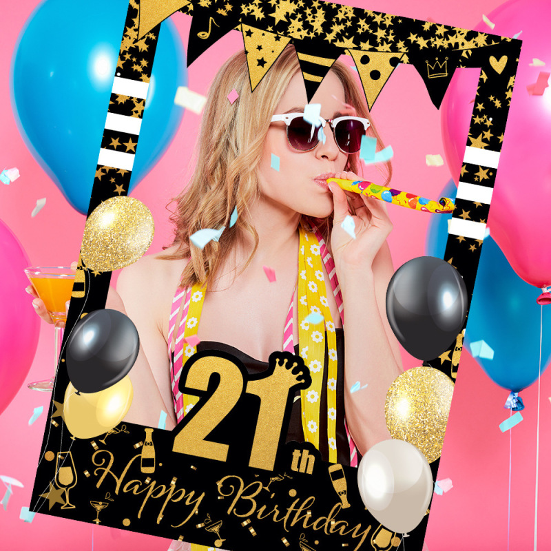 Cross-border New 18-80 Birthday Decoration DIY Funny Hand-held Paper Photo Frame Photo Props Party Supplies Cross-border New 18-80 Birthday Decoration DIY Funny Hand-held Paper Photo Frame Photo Props Party Supplies